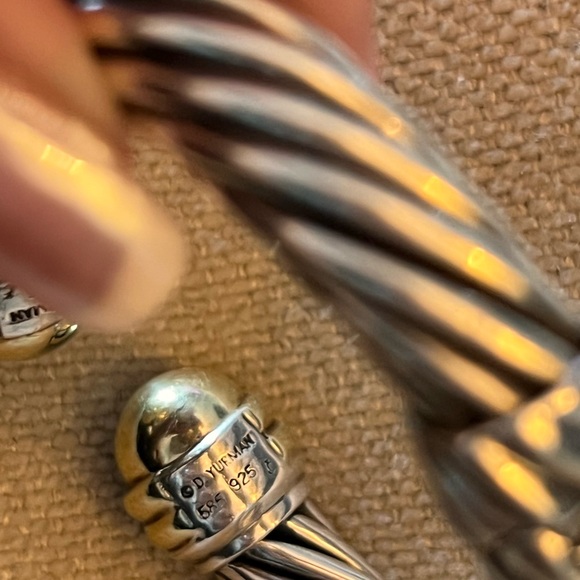 David Yurman 10mm Cable Cuff with 14K Gold Domes - Picture 8 of 15